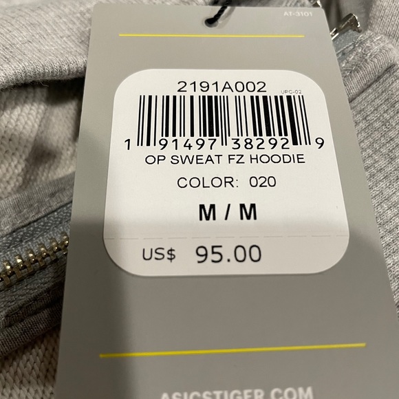 ASICS Tiger Men's Full Zip Hoodie Gray - Picture 12 of 12